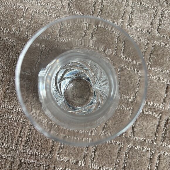 Wedgwood Majesty Pattern 7in Tall Clear Crystal Cut Floral Flower Bud Vase - Picture 4 of 8